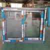 Aluminum sliding windows displayed in factory for bulk order inspection
