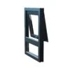Slim-frame aluminum top hung window with matte black finish
