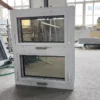 Slim-frame PVC top hung window in matte white finish