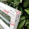 Custom vinyl double hung window produced in non-standard height and sash width