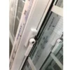 Vinyl sliding window with pre-installed locking handle and glide rail