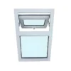 Vinyl top hung window open for ventilation in a modern bedroom