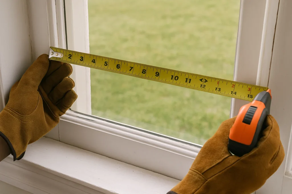 Show how to position the tape measure when measuring