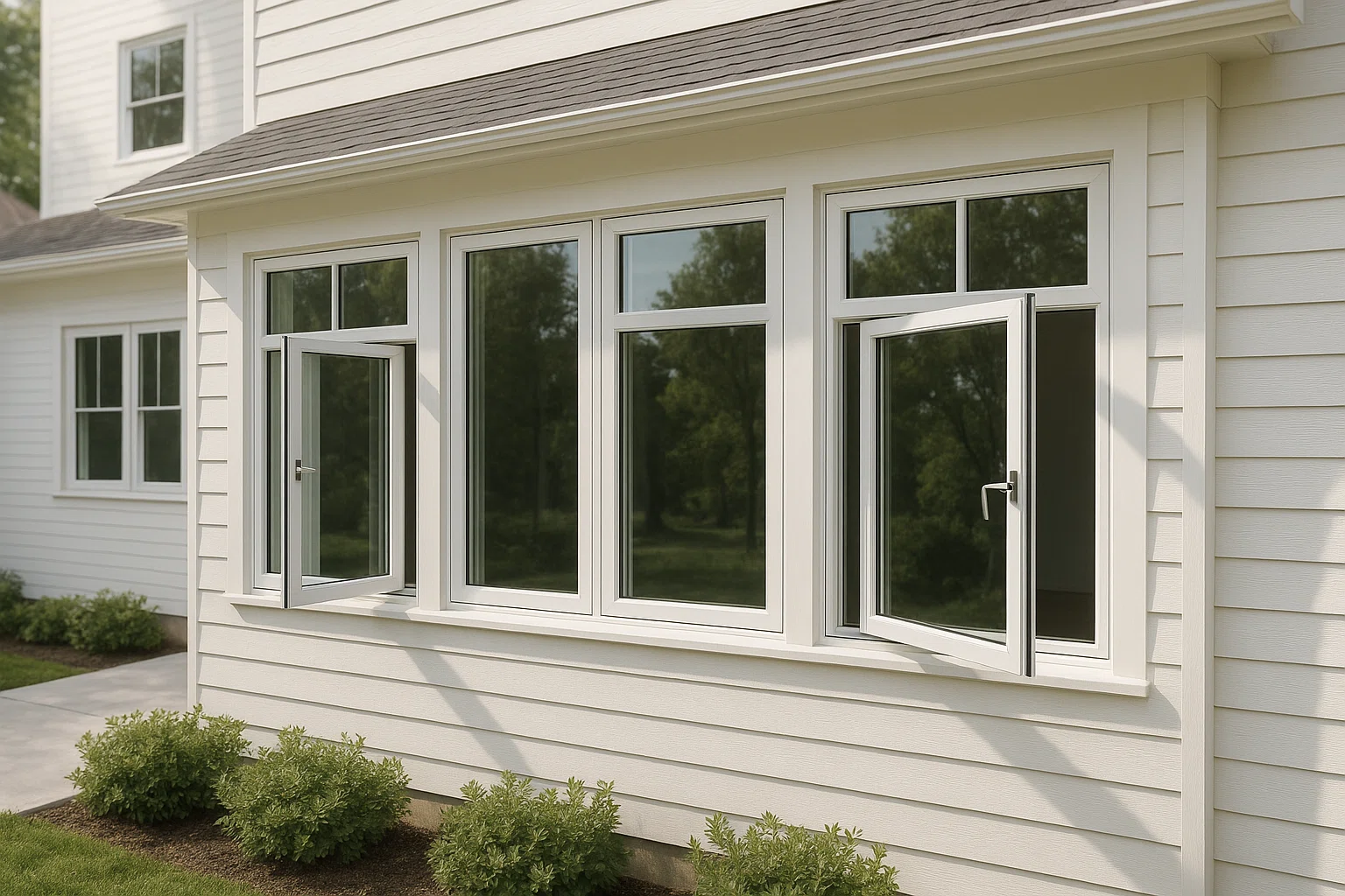 casement windows house in USA