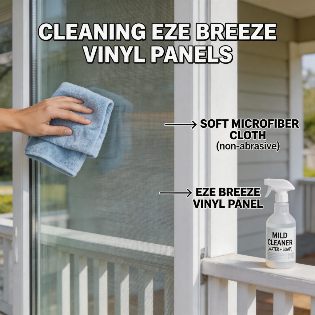cleaning-eze-breeze-vinyl-panels-with-soft-clothfrom door&window factory