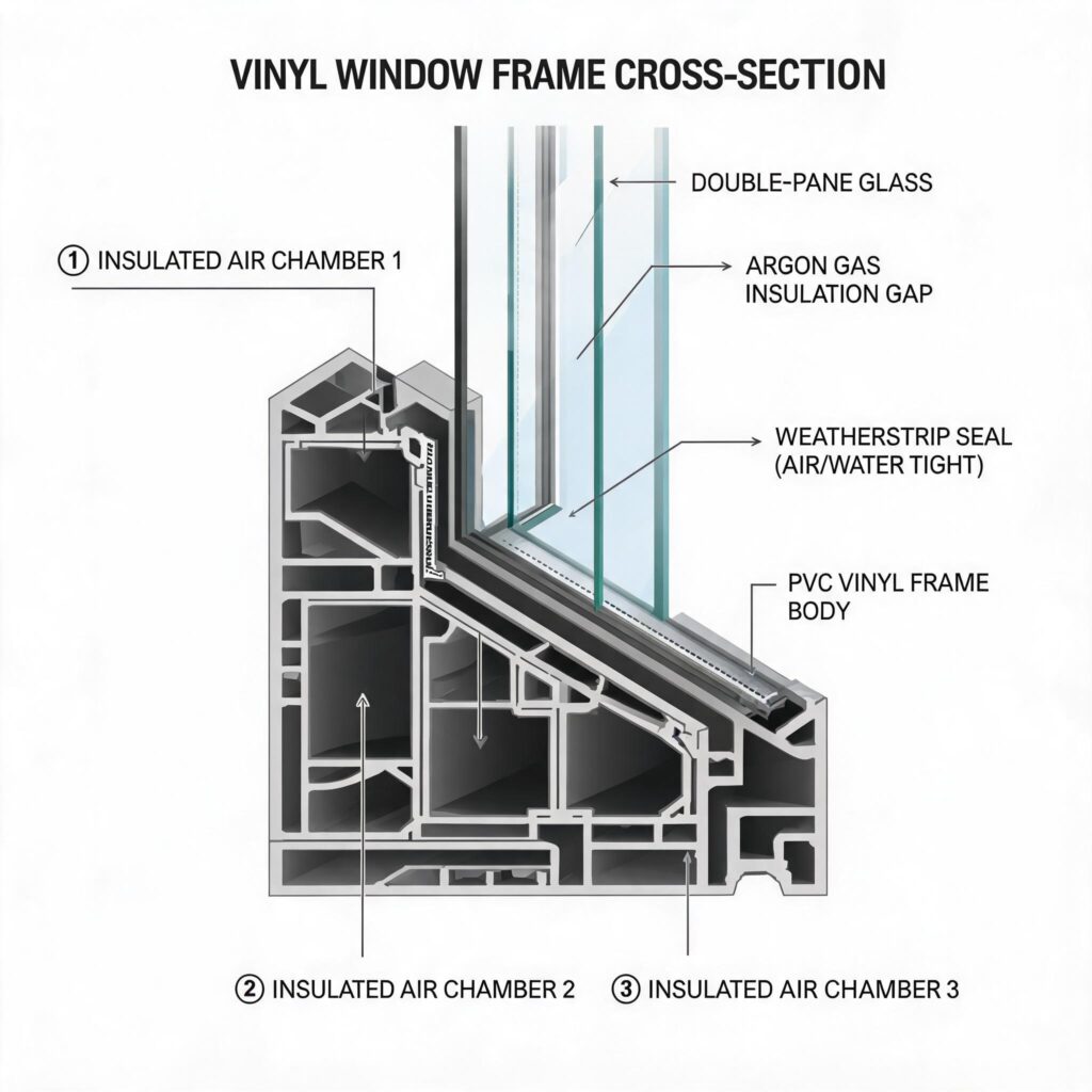 cross-section-diagram-vinyl-window-frame-chambersfrom door&window factory