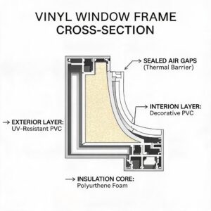 cross-section-of-vinyl-window-frame-showing-material-layersfrom door&window factory