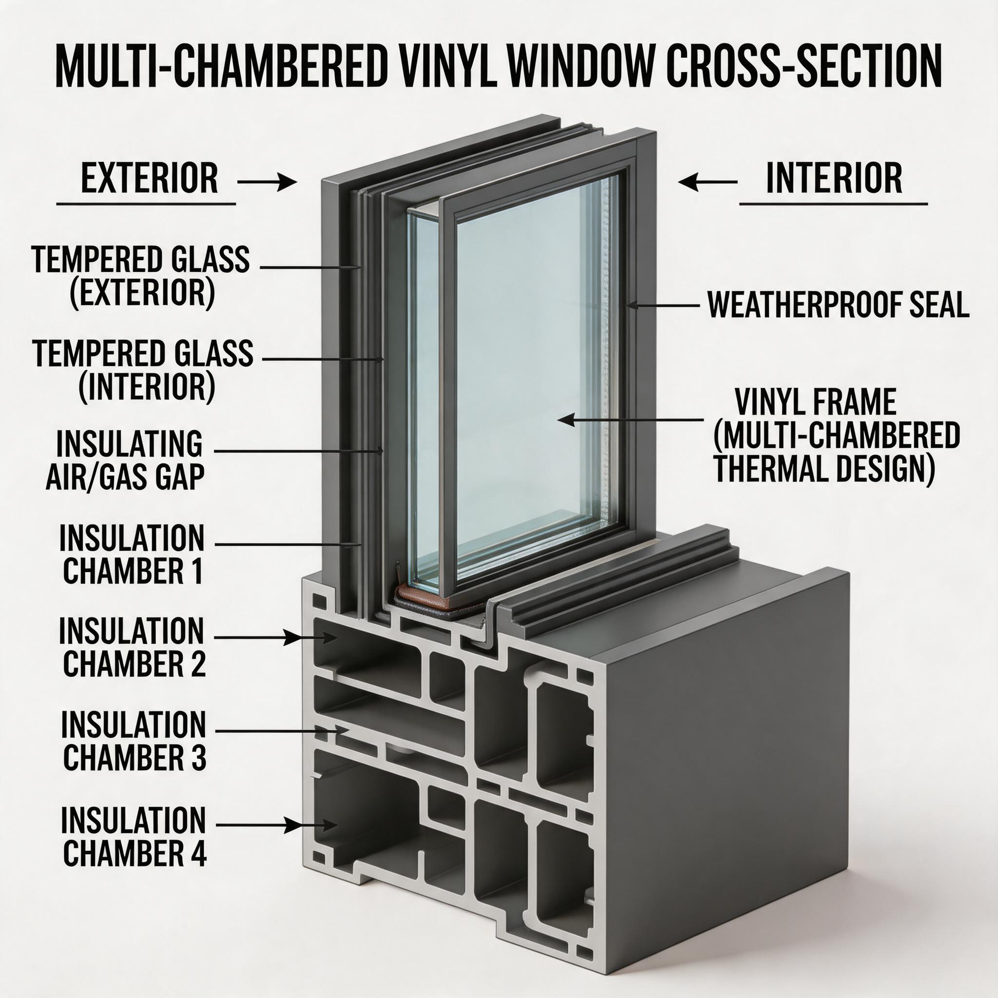modern-vinyl-window-cross-section-showing-multi-chambered-frame-designfrom door&window factory