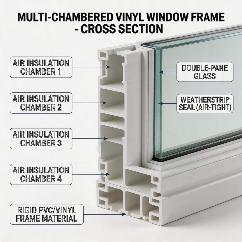 multi-chambered-vinyl-window-frame-cross-sectionfrom door&window factory