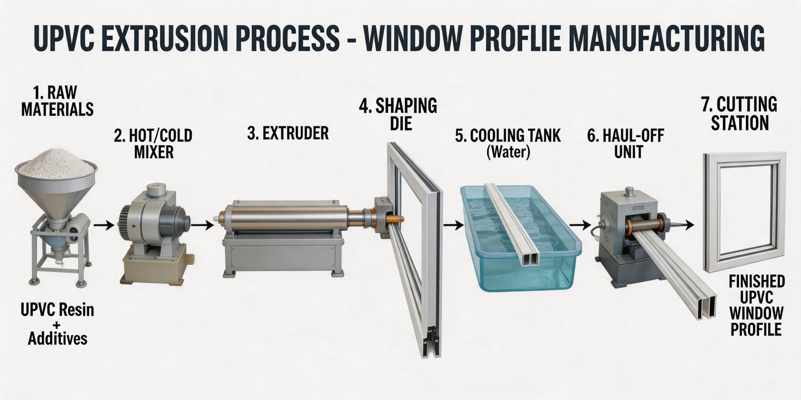 upvc-extrusion-process-for-window-profiles-manufacturing-linefrom door&window factory