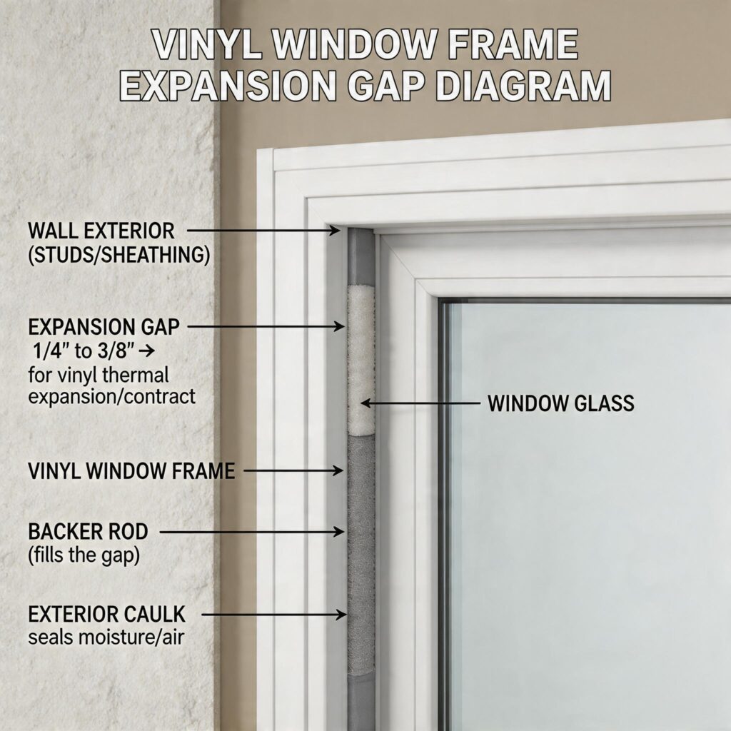 vinyl-window-frame-expansion-gap-diagramfrom door&window factory